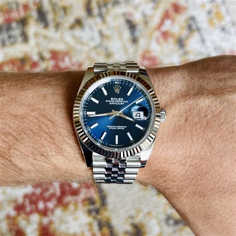 rolex datejust blue fluted bezel|Rolex Datejust 41 white dial.